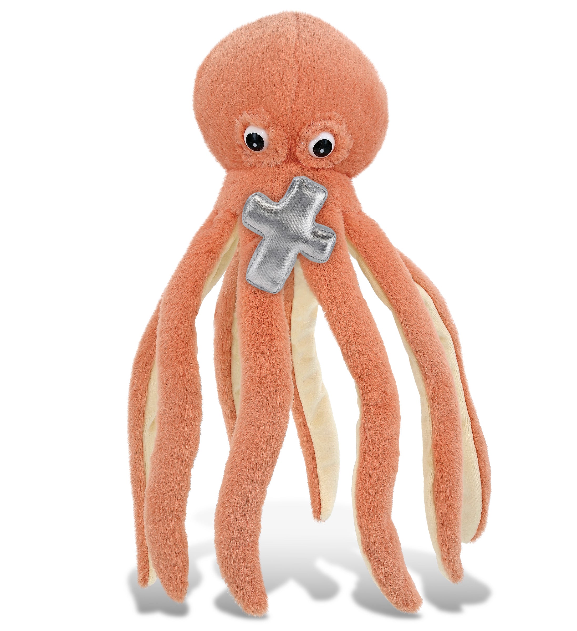 PLUSH CROSS - SUPER-SOFT PLUSH - ORANGE OCTOPUS 15"