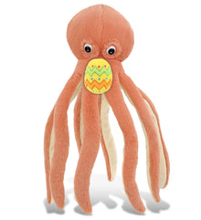DolliBu Super Soft Orange Octopus with Yellow Easter Egg Plush - 15 Inches