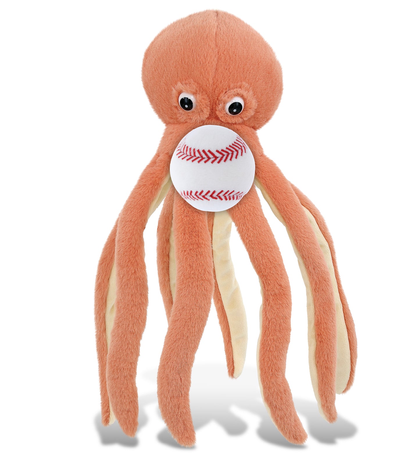 SUPER-SOFT PLUSH - ORANGE OCTOPUS 15" WITH BASEBALL PLUSH