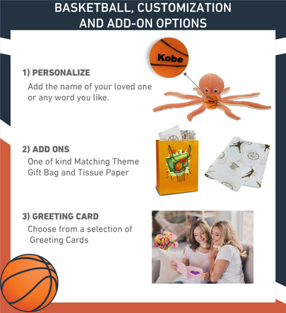 SUPER-SOFT PLUSH - ORANGE OCTOPUS 15" WITH BASKETBALL PLUSH