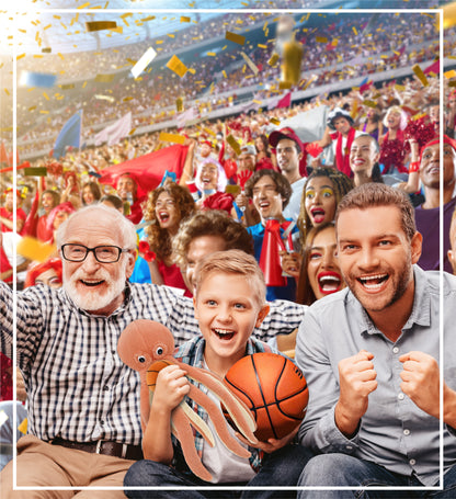 SUPER-SOFT PLUSH - ORANGE OCTOPUS 15" WITH BASKETBALL PLUSH