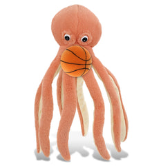 SUPER-SOFT PLUSH - ORANGE OCTOPUS 15" WITH BASKETBALL PLUSH