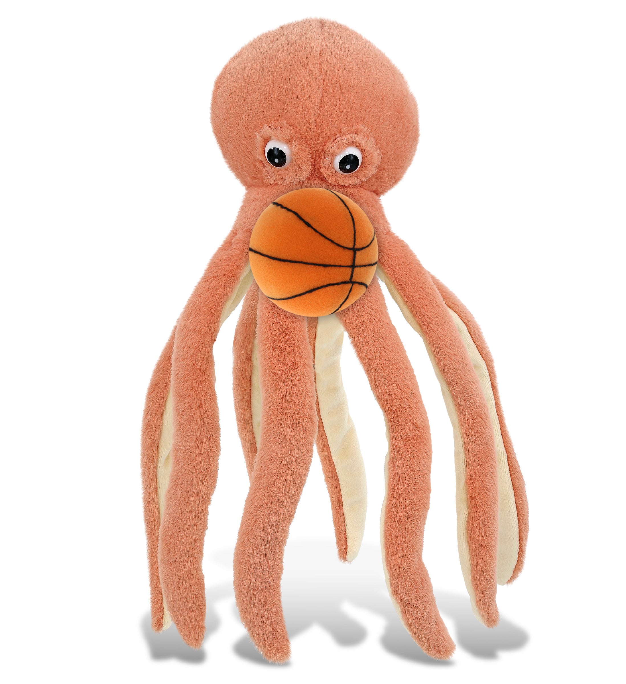 SUPER-SOFT PLUSH - ORANGE OCTOPUS 15" WITH BASKETBALL PLUSH