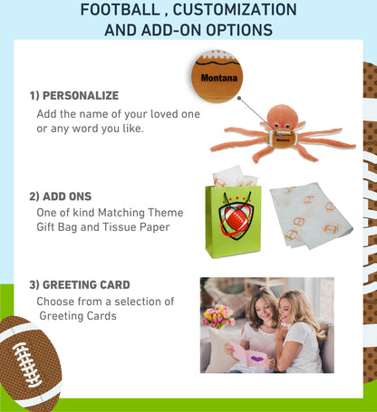 SUPER-SOFT PLUSH - ORANGE OCTOPUS 15" WITH FOOTBALL PLUSH