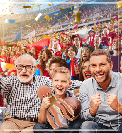 SUPER-SOFT PLUSH - ORANGE OCTOPUS 15" WITH FOOTBALL PLUSH