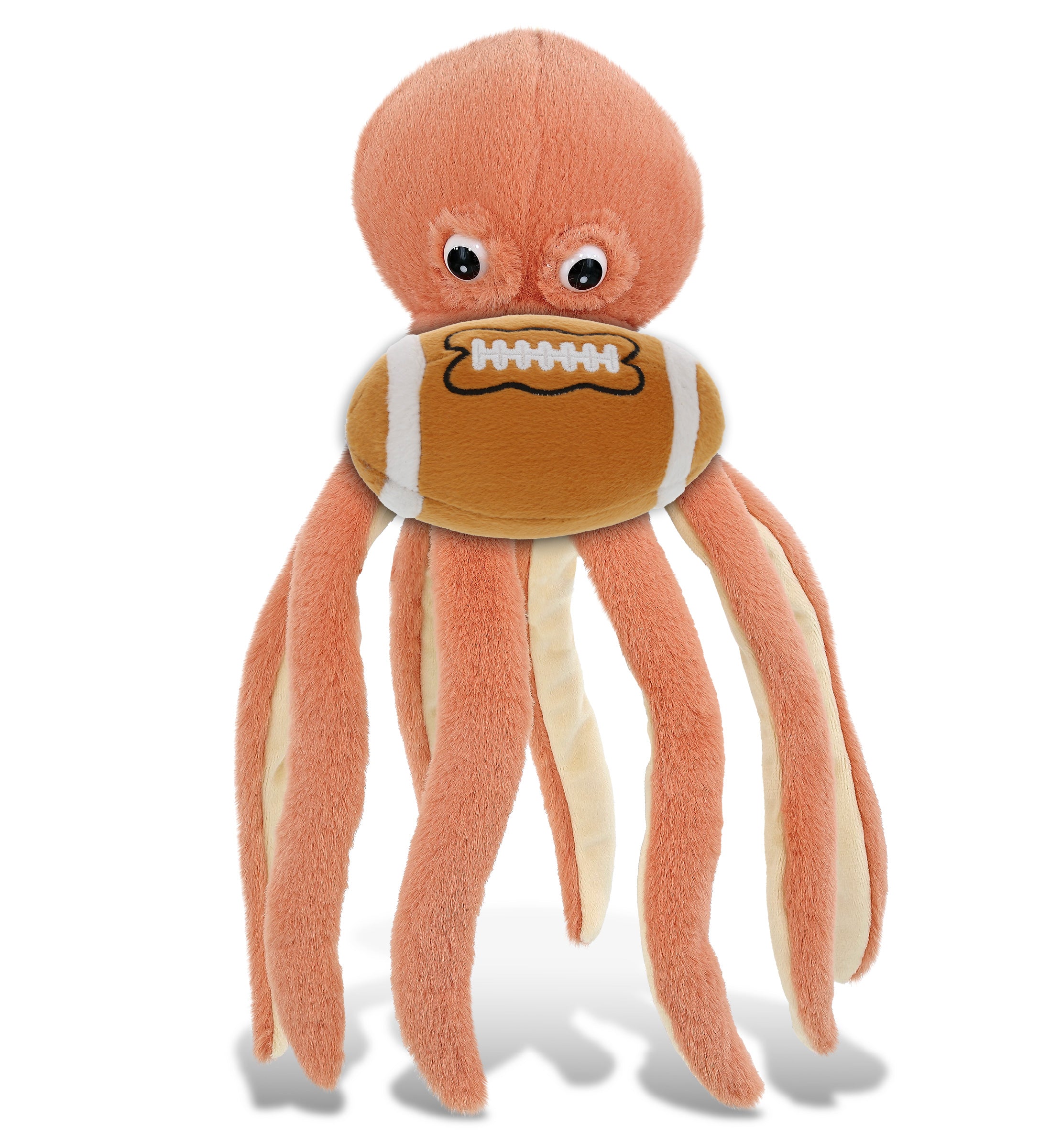 SUPER-SOFT PLUSH - ORANGE OCTOPUS 15" WITH FOOTBALL PLUSH