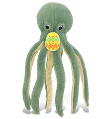 DolliBu Super Soft Cute Green Octopus with Yellow Easter Egg Plush - 15 Inches