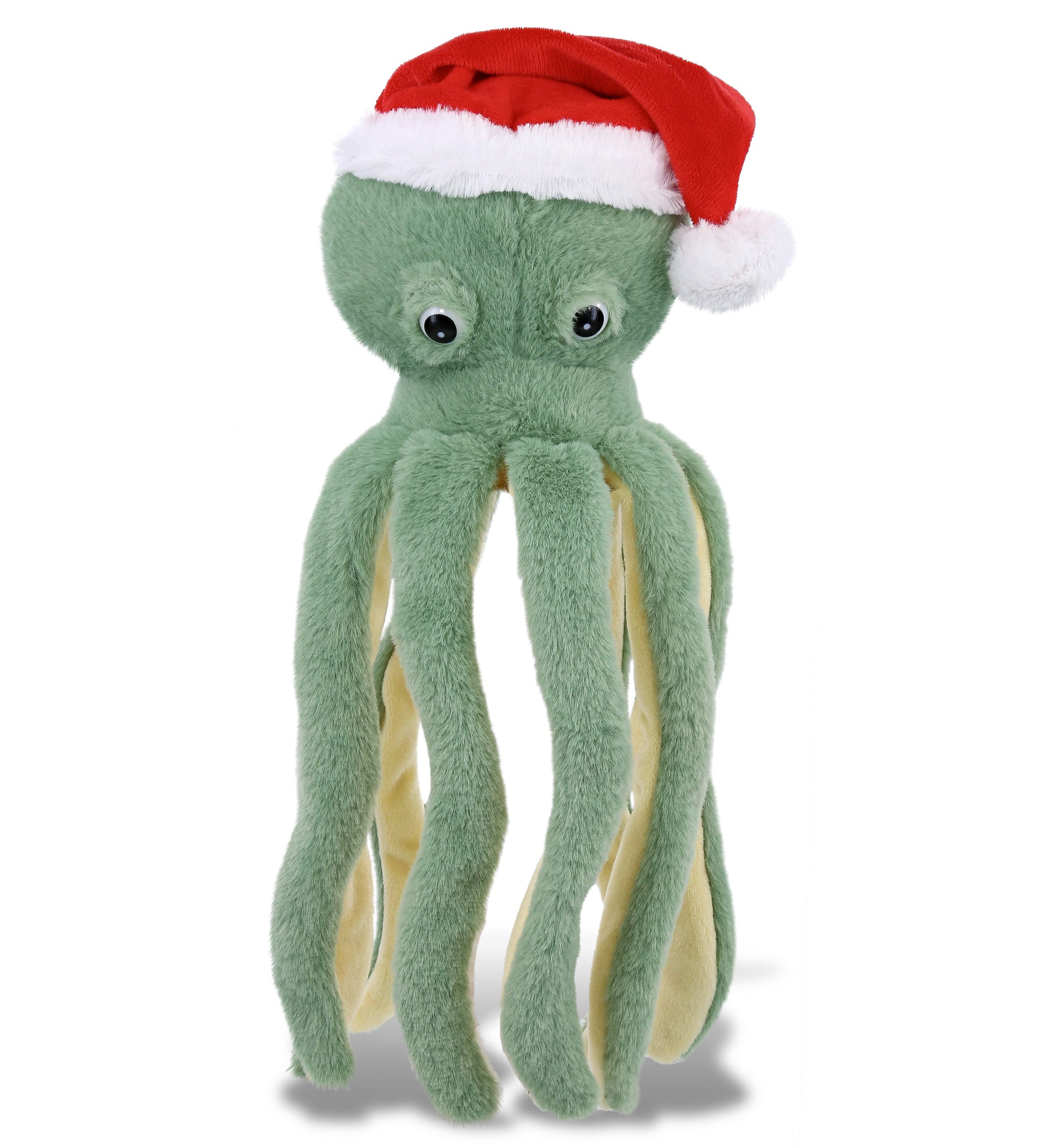 PLUSH SANTA - SUPER-SOFT PLUSH - GREEN OCTOPUS 15"