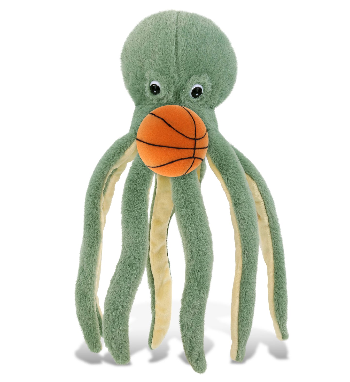 SUPER-SOFT PLUSH - GREEN OCTOPUS 15" WITH BASKETBALL PLUSH