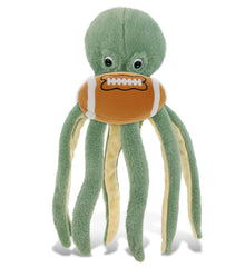 SUPER-SOFT PLUSH - GREEN OCTOPUS 15" WITH FOOTBALL PLUSH