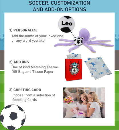 SUPER-SOFT PLUSH - PURPLE OCTOPUS 15" WITH SOCCER PLUSH