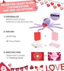 PLUSH I LOVE YOU RED HEART - SUPER-SOFT PLUSH - PURPLE OCTOPUS 15"