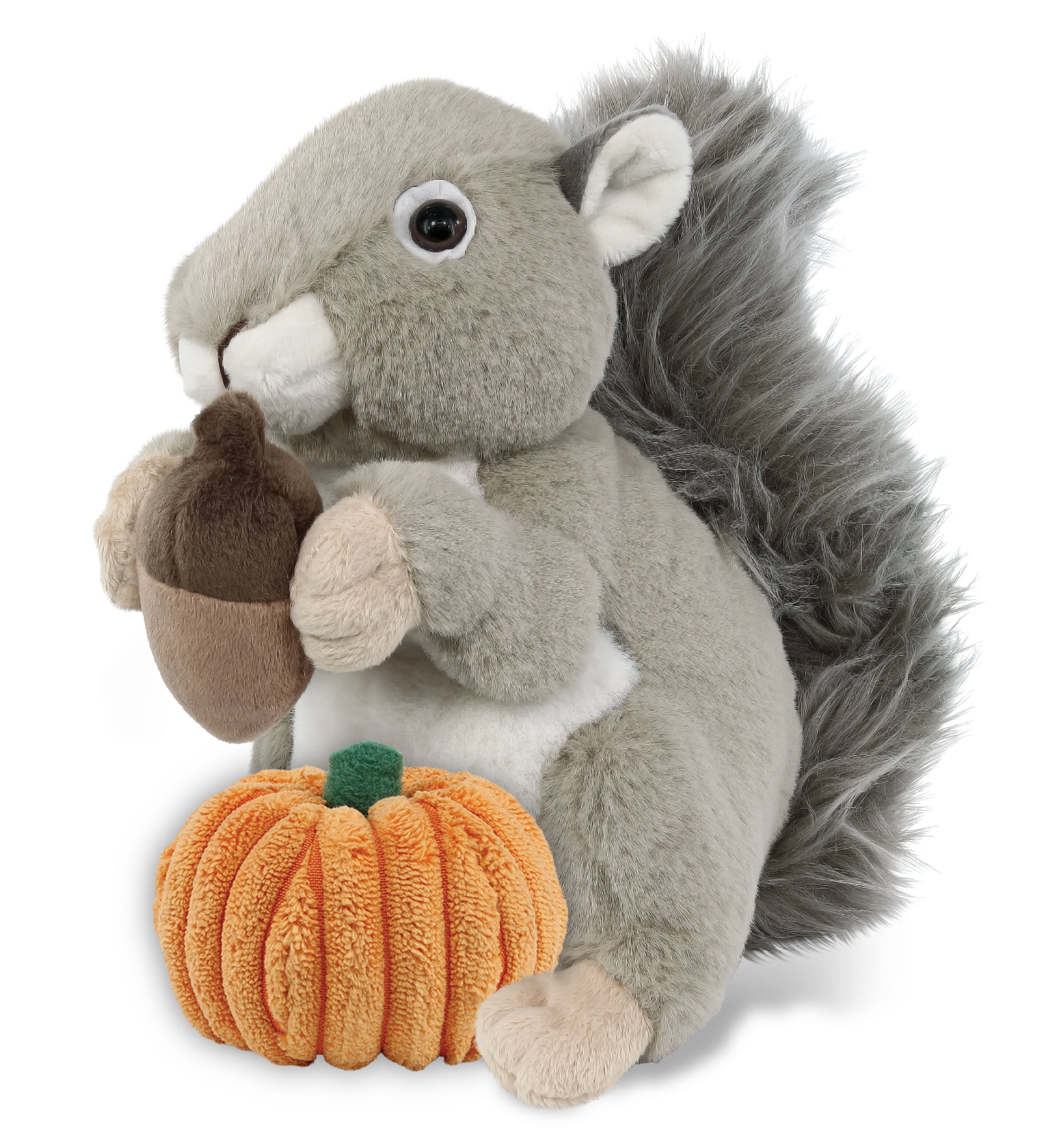 PLUSH PUMPKIN - SUPER-SOFT PLUSH - GREY SQUIRREL 8"
