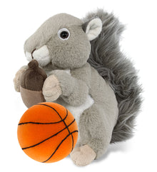 SUPER-SOFT PLUSH - GREY SQUIRREL 8" WITH BASKETBALL PLUSH