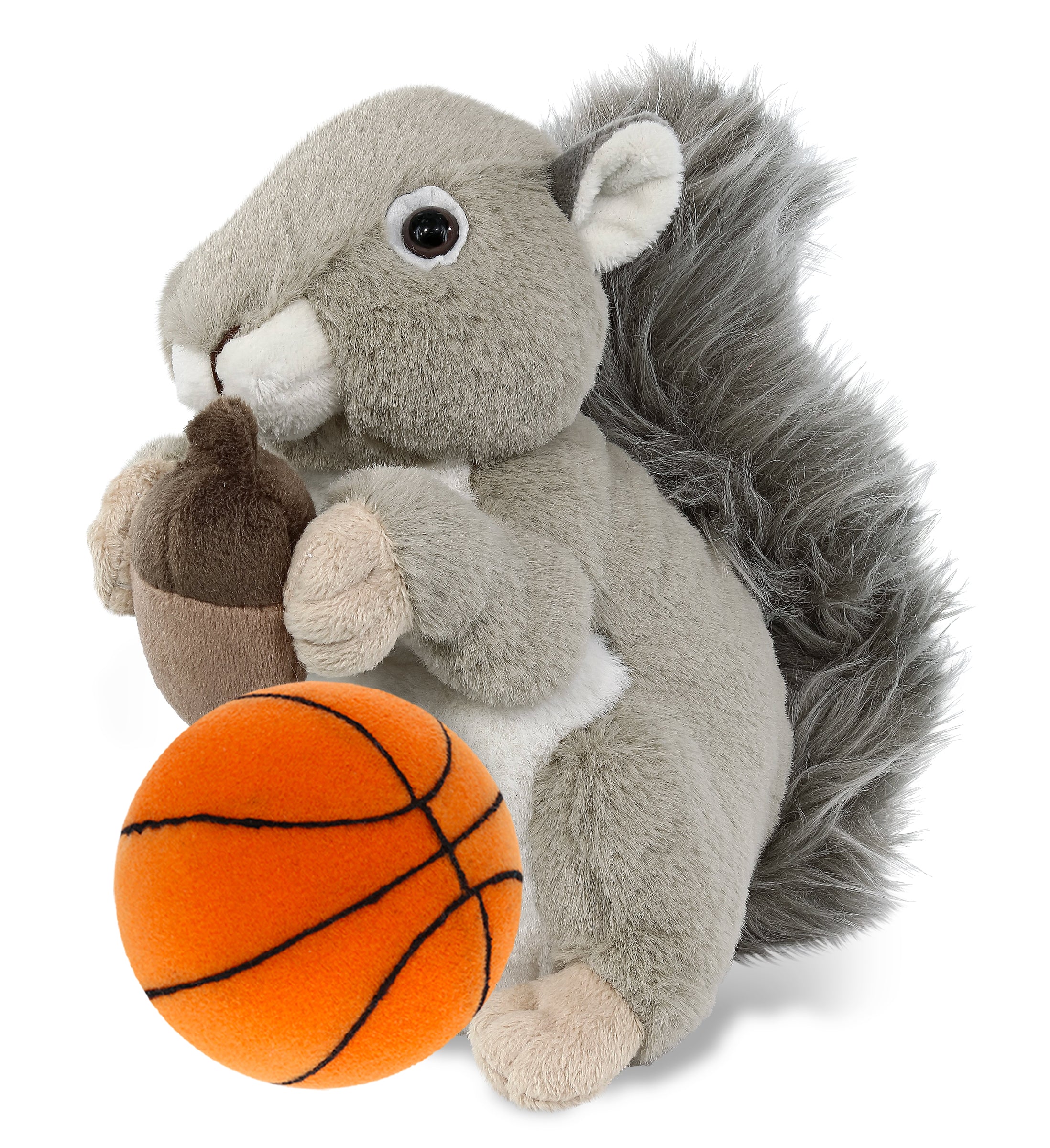 SUPER-SOFT PLUSH - GREY SQUIRREL 8" WITH BASKETBALL PLUSH