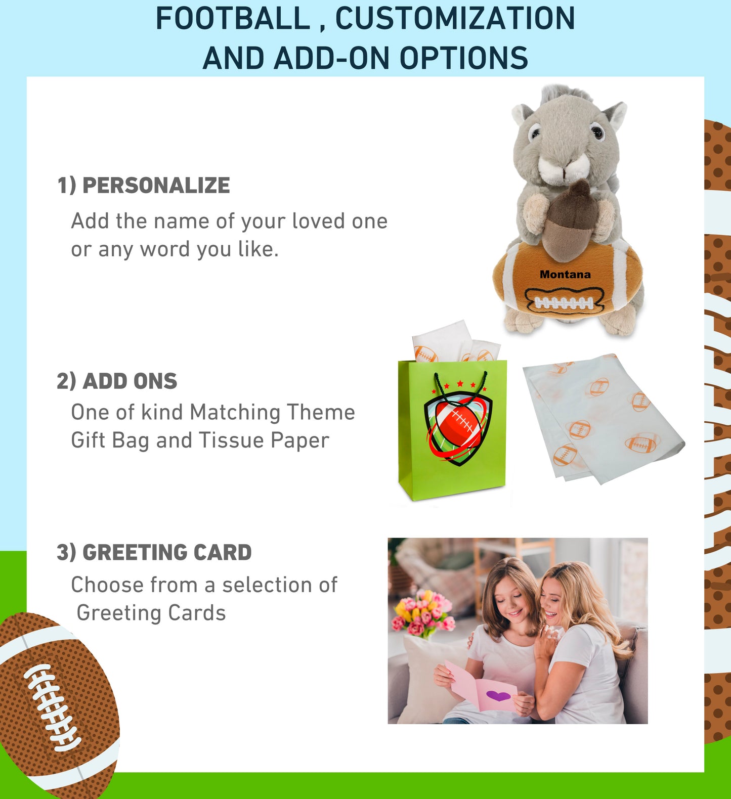 SUPER-SOFT PLUSH - GREY SQUIRREL 8" WITH FOOTBALL PLUSH