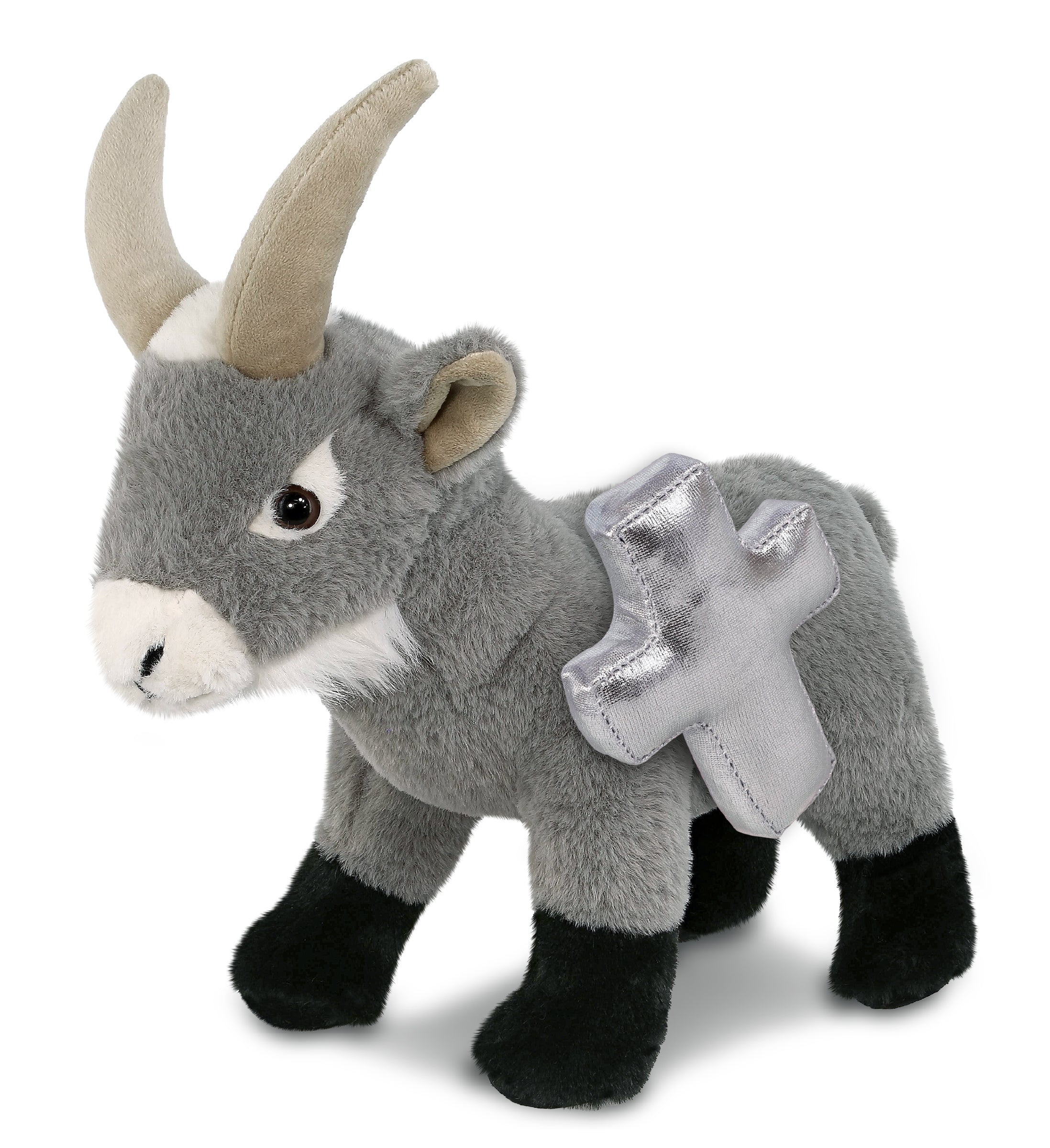 PLUSH CROSS - SUPER-SOFT PLUSH - GREY GOAT 12"