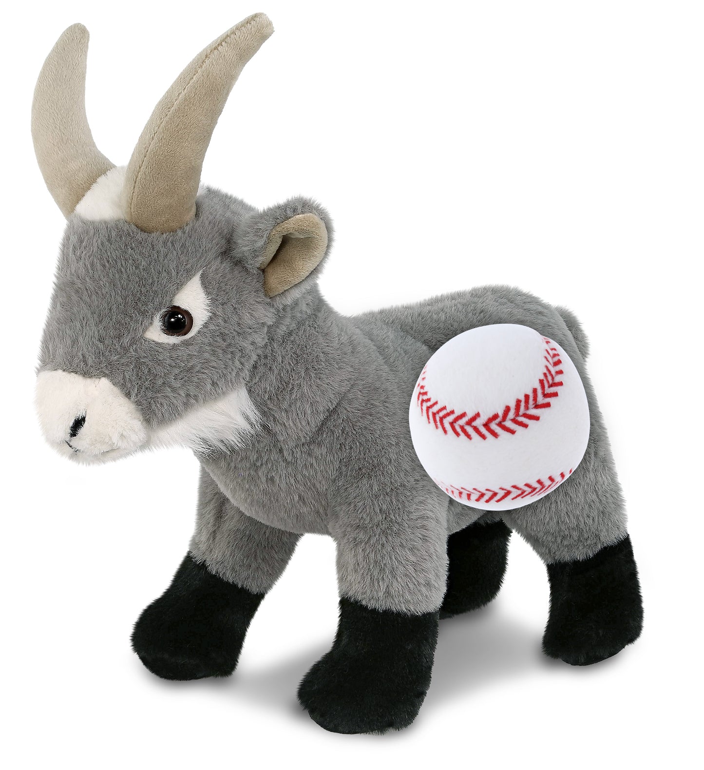 SUPER-SOFT PLUSH - GREY GOAT 12" WITH BASEBALL PLUSH