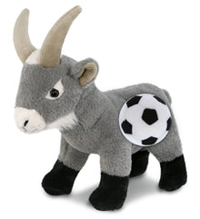 SUPER-SOFT PLUSH - GREY GOAT 12" WITH SOCCER PLUSH