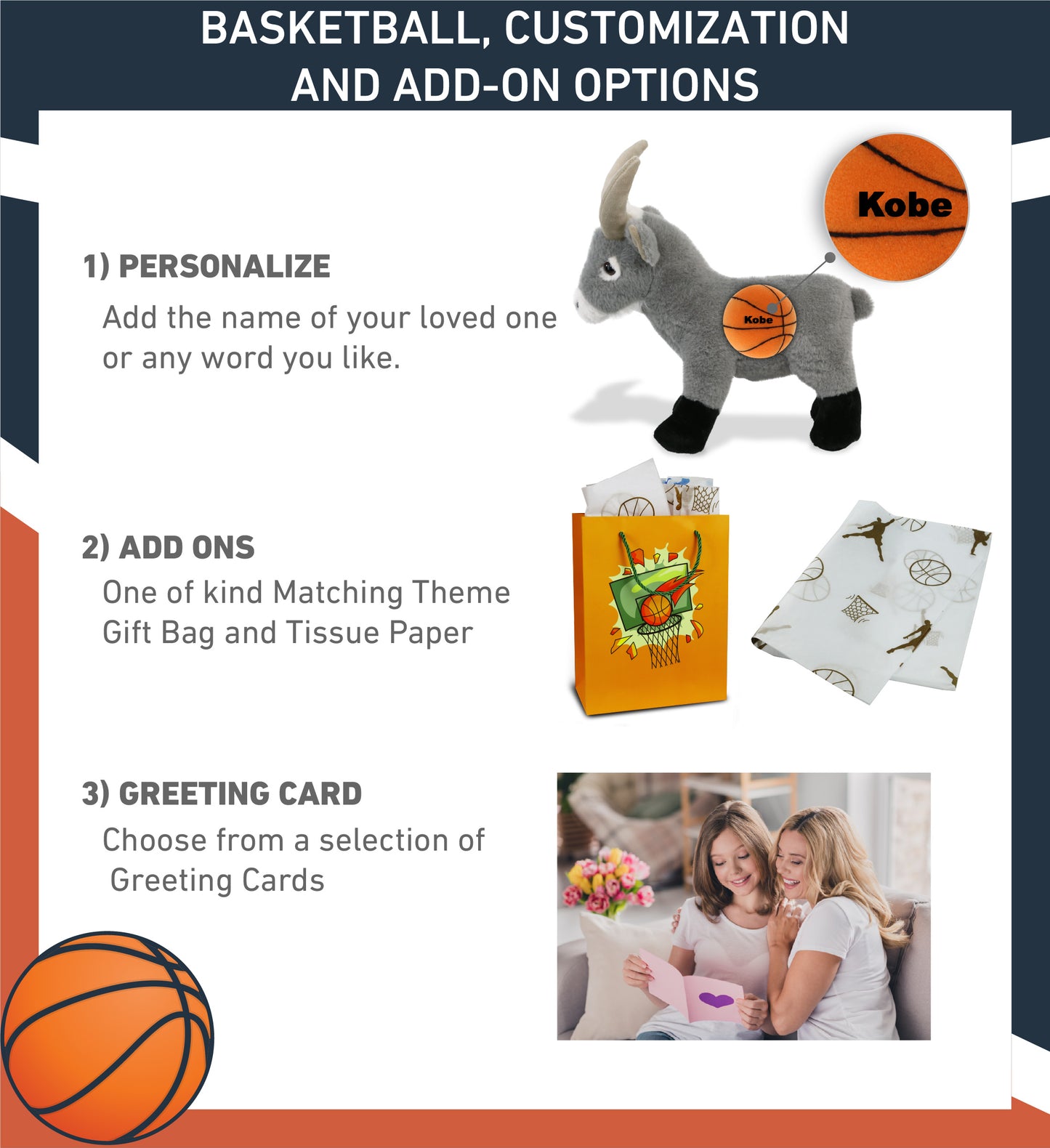 SUPER-SOFT PLUSH - GREY GOAT 12" WITH BASKETBALL PLUSH