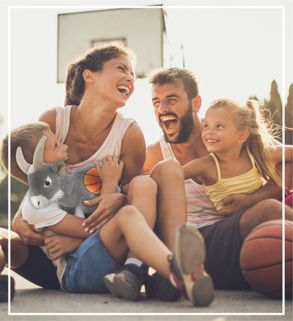 SUPER-SOFT PLUSH - GREY GOAT 12" WITH BASKETBALL PLUSH