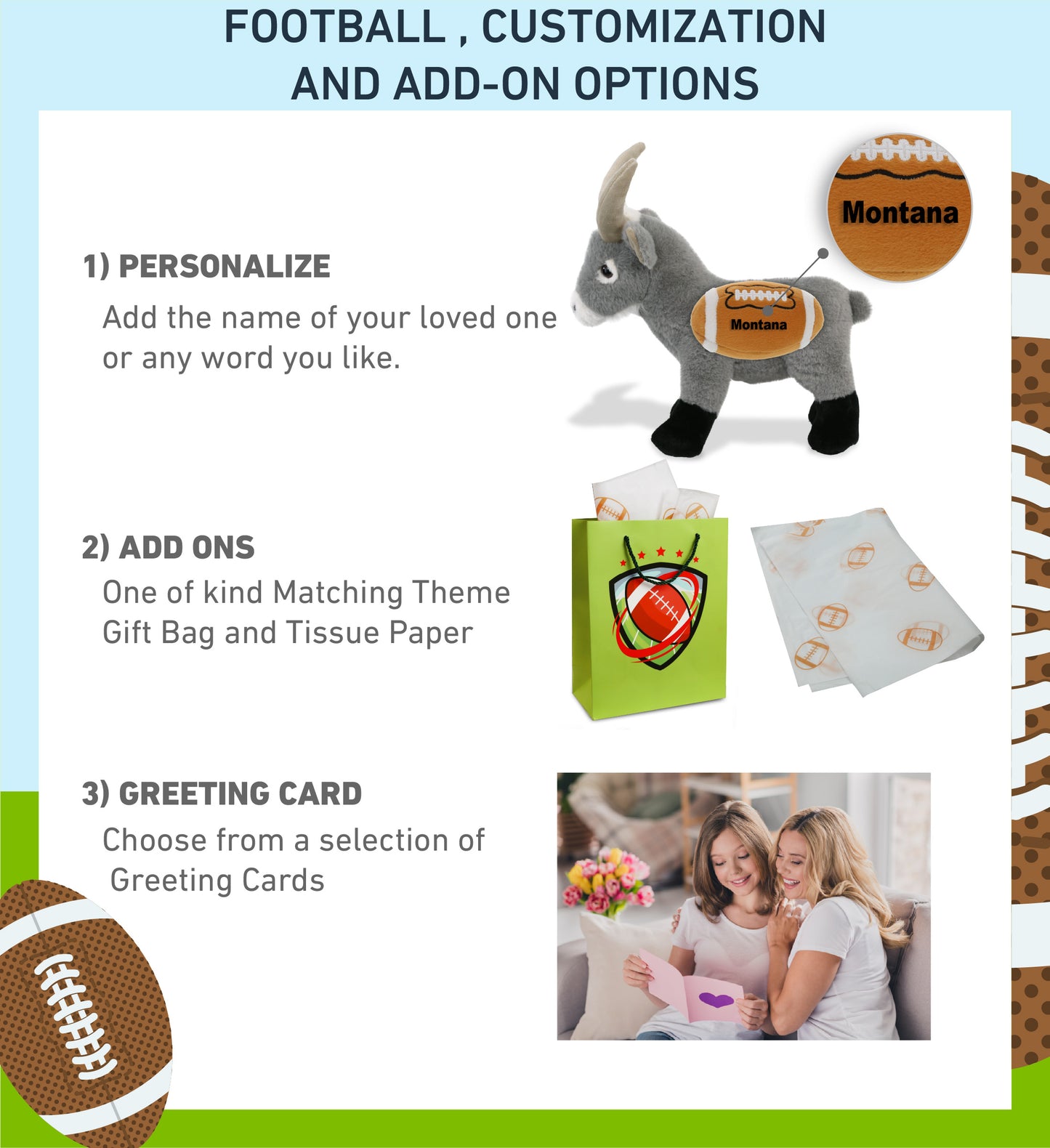 SUPER-SOFT PLUSH - GREY GOAT 12" WITH FOOTBALL PLUSH