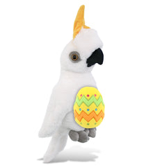 DolliBu Super Soft Cute Cockatoo with Yellow Easter Egg Plush Toy - 10 Inches
