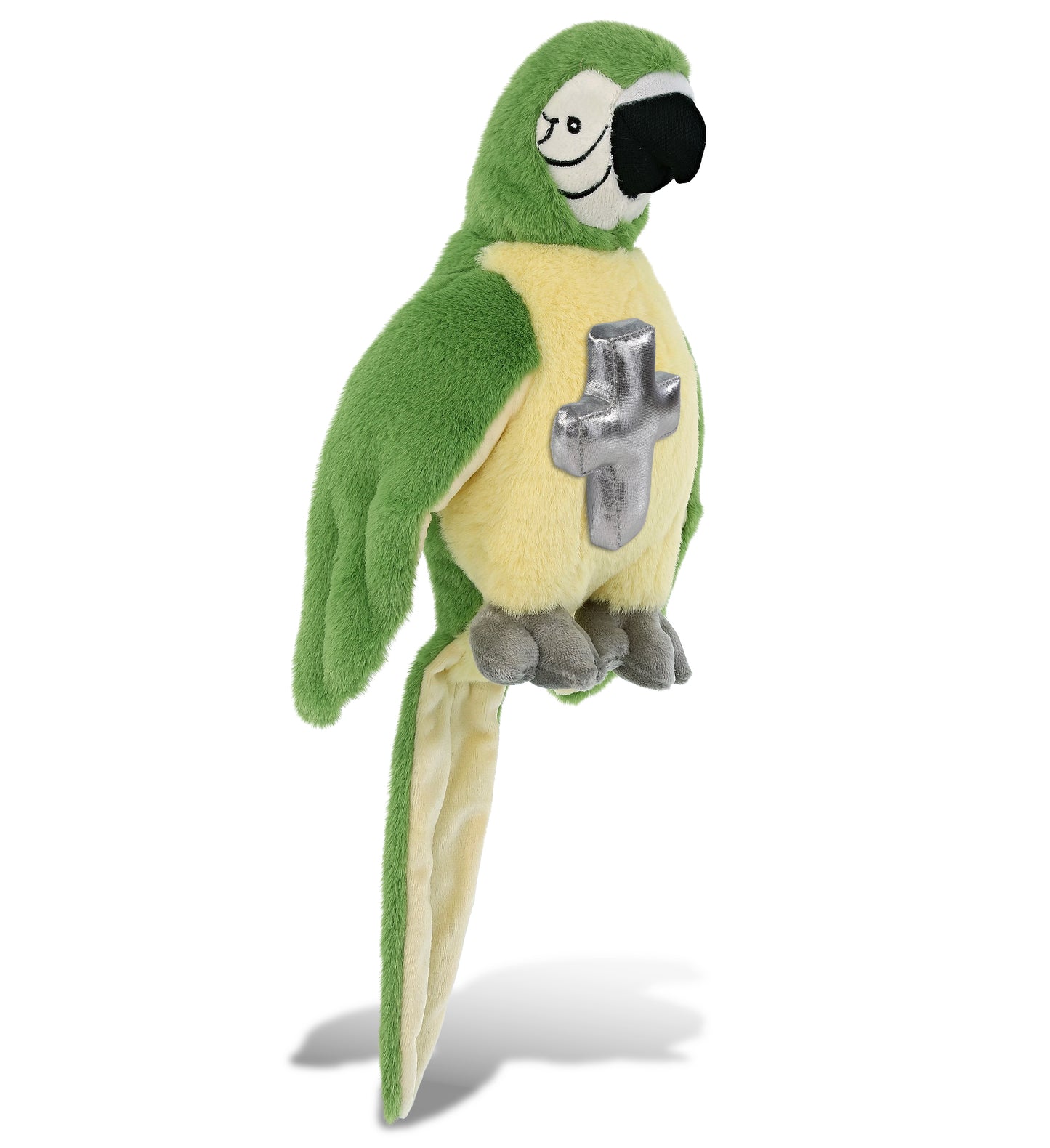 PLUSH CROSS - SUPER-SOFT PLUSH - GREEN PARROT 9"
