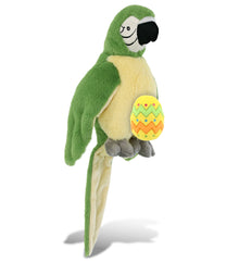 DolliBu Super Soft Cute Green Parrot with Yellow Easter Egg Plush - 9 Inches