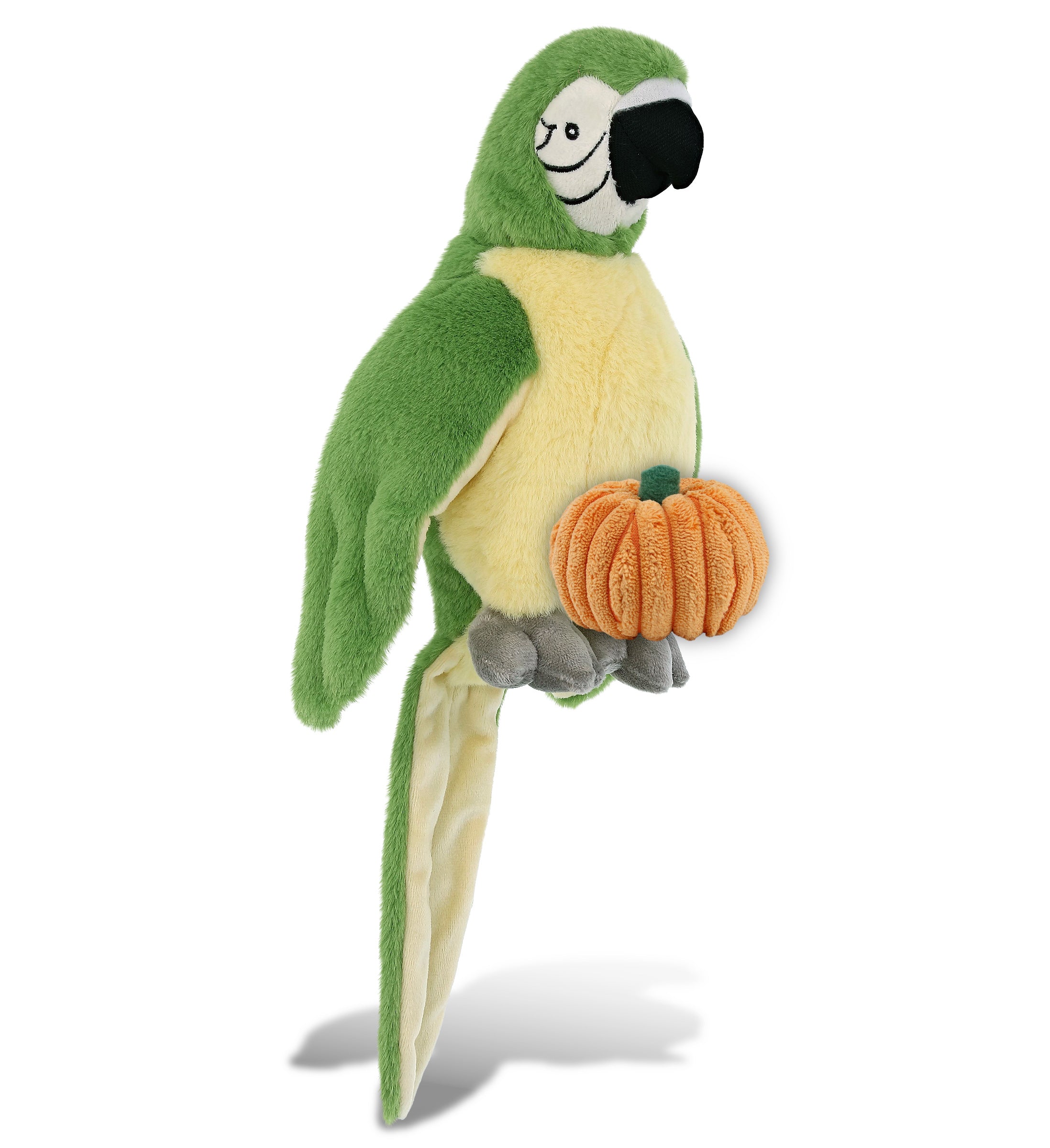 PLUSH PUMPKIN - SUPER-SOFT PLUSH - GREEN PARROT 9"