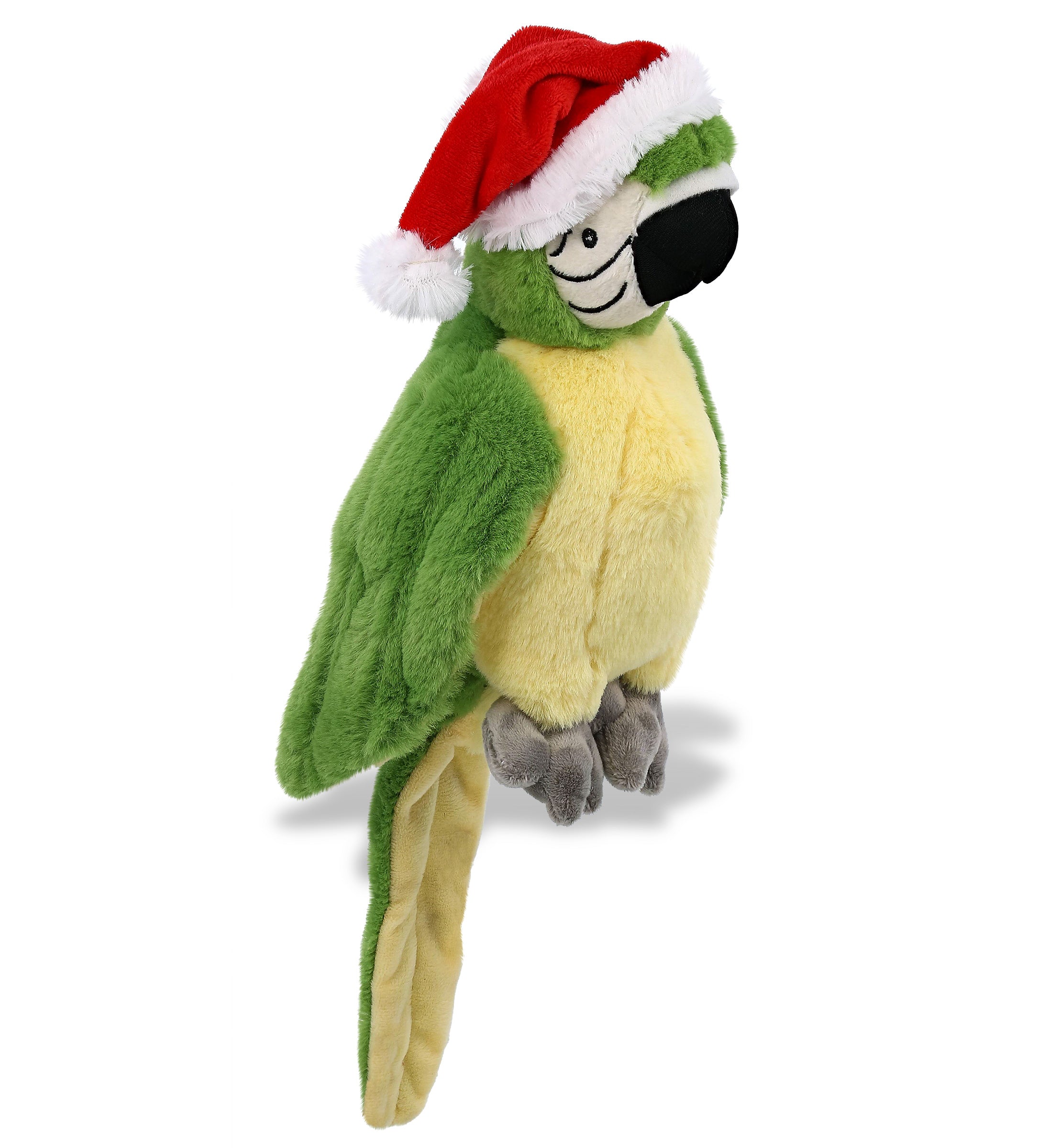 PLUSH SANTA - SUPER-SOFT PLUSH - GREEN PARROT 9"