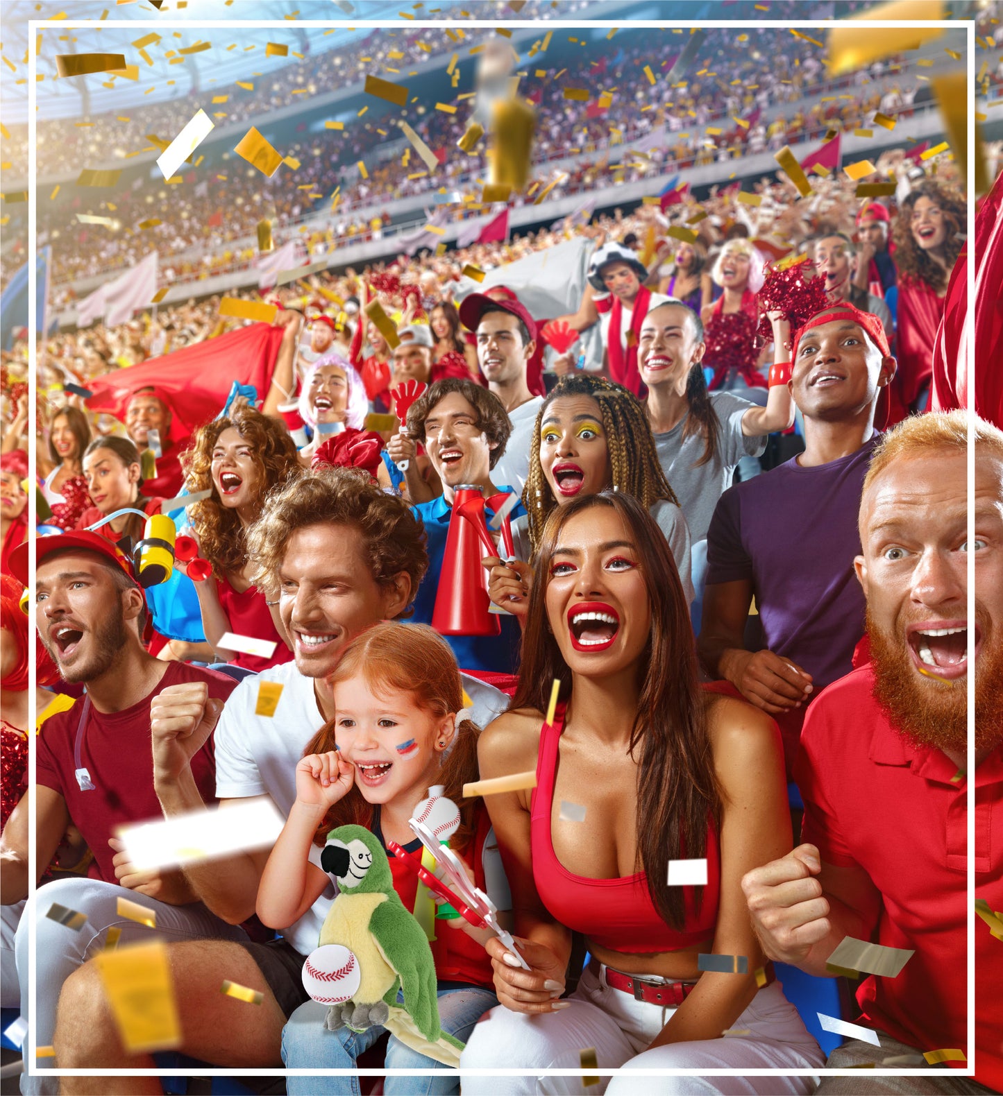 SUPER-SOFT PLUSH - GREEN PARROT 9" WITH BASEBALL PLUSH