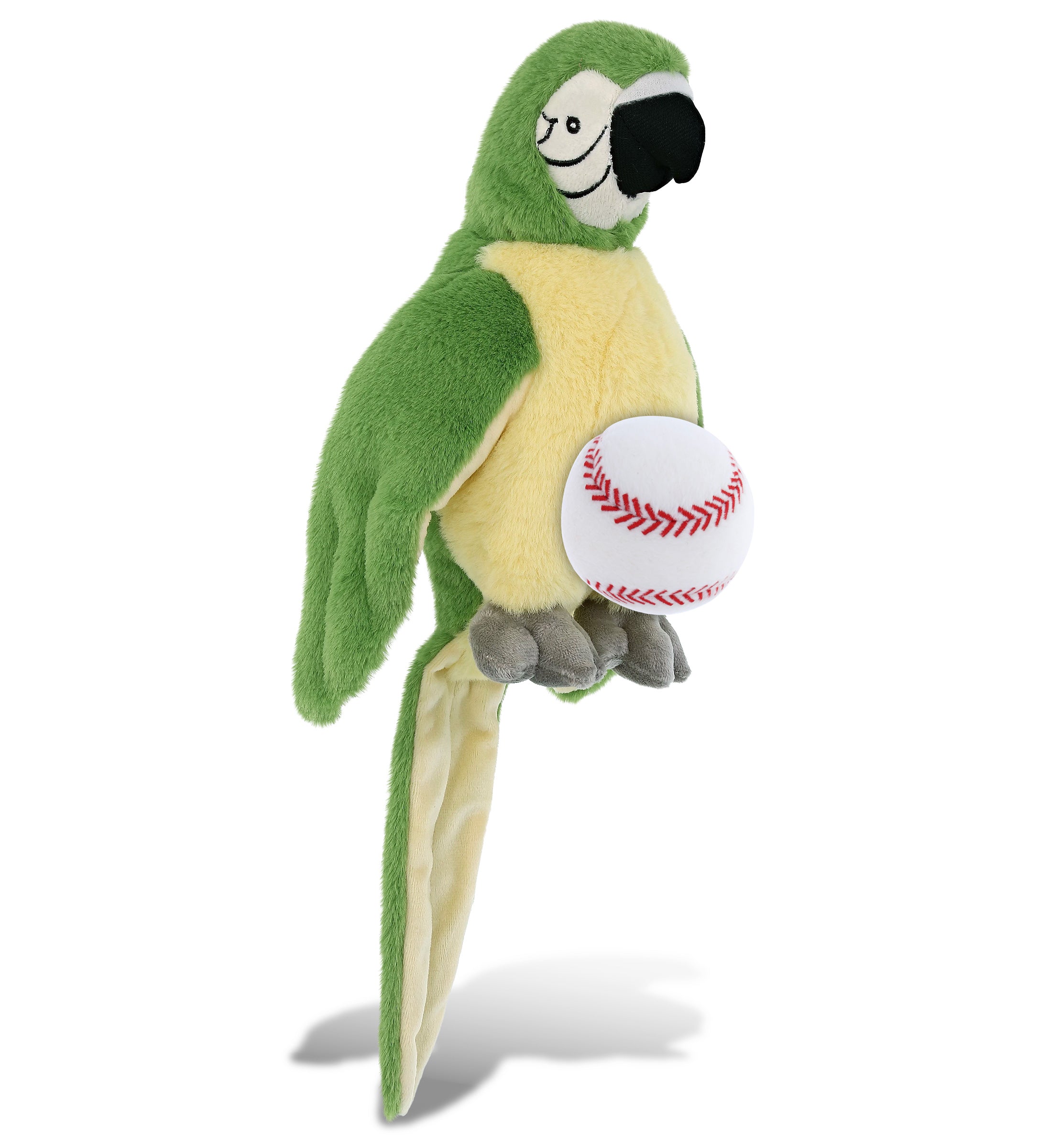 SUPER-SOFT PLUSH - GREEN PARROT 9" WITH BASEBALL PLUSH