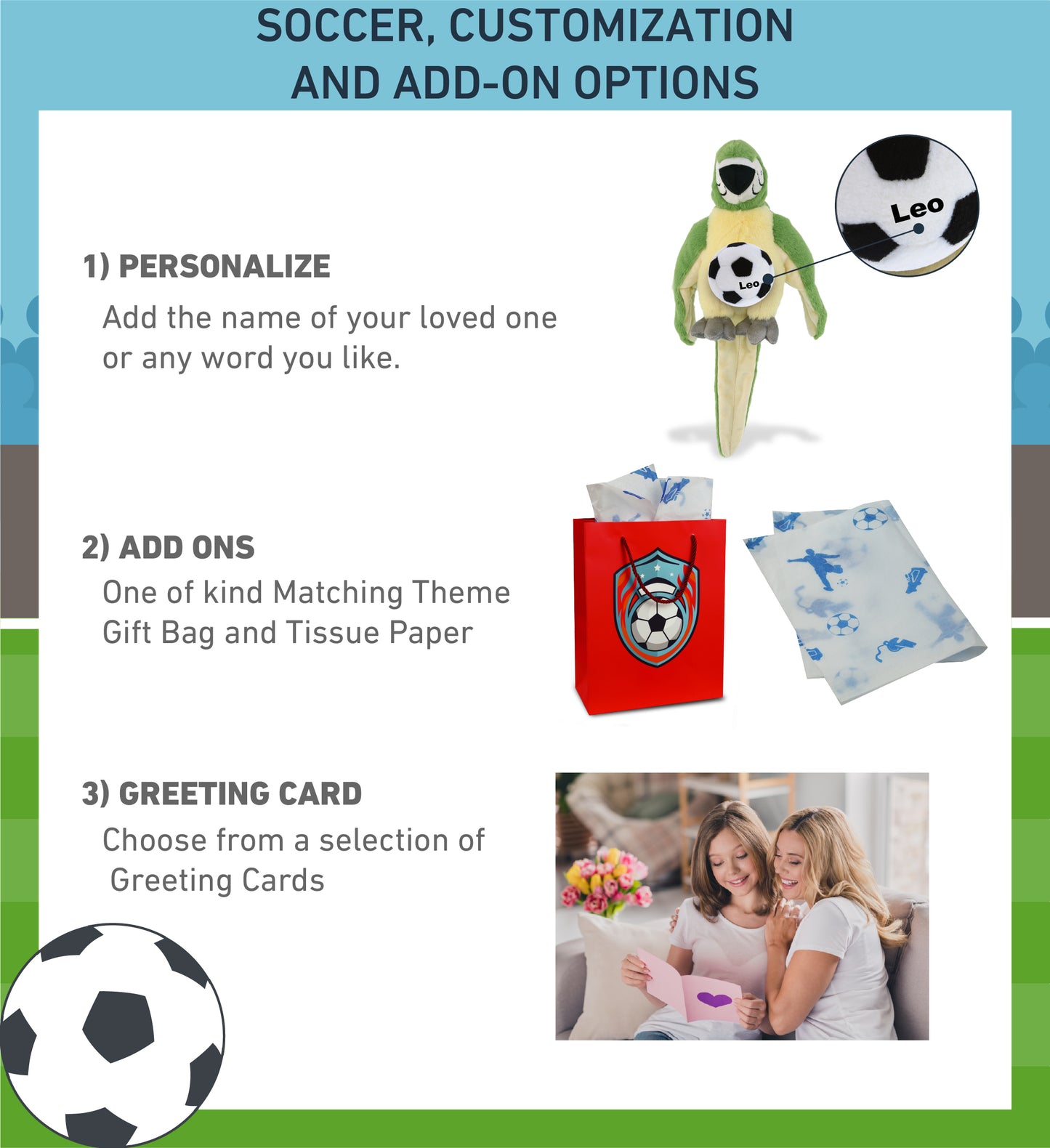 SUPER-SOFT PLUSH - GREEN PARROT 9" WITH SOCCER PLUSH