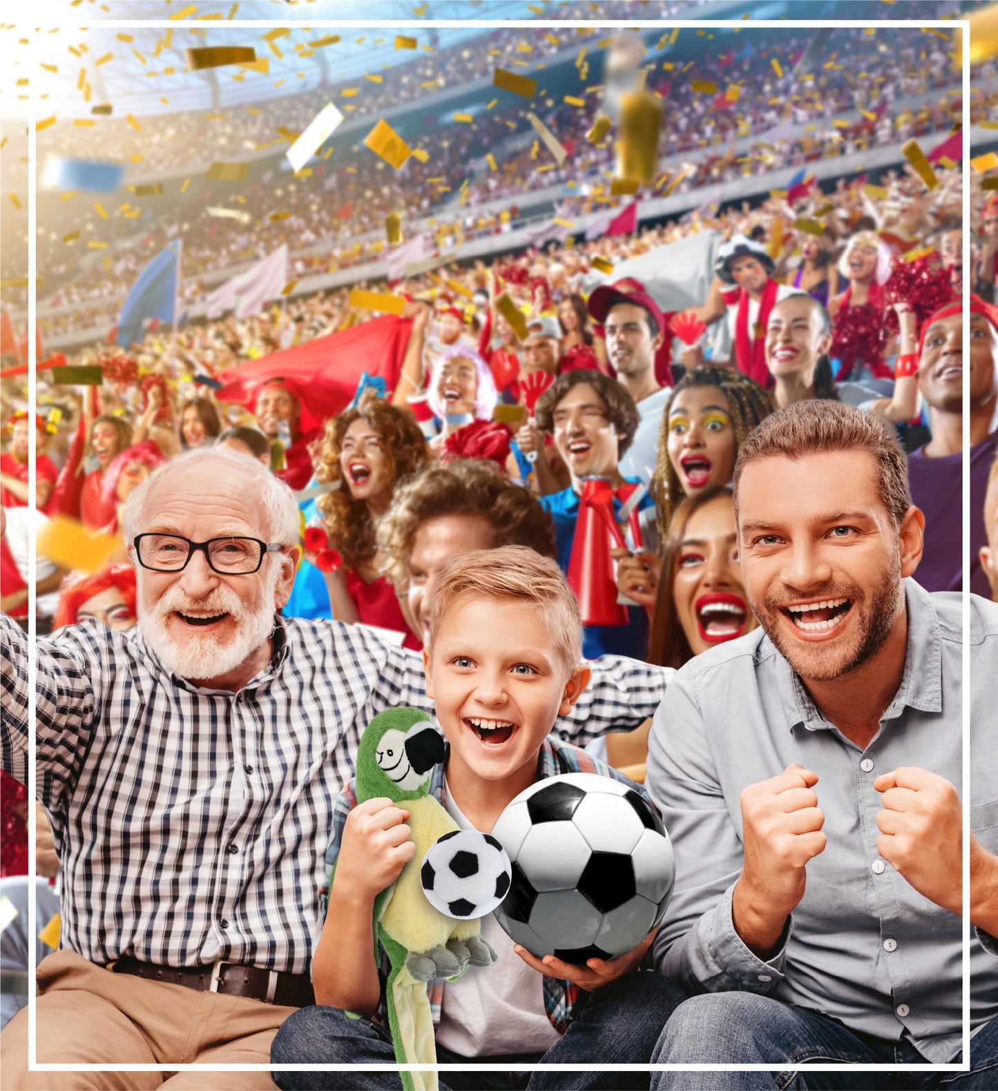 SUPER-SOFT PLUSH - GREEN PARROT 9" WITH SOCCER PLUSH