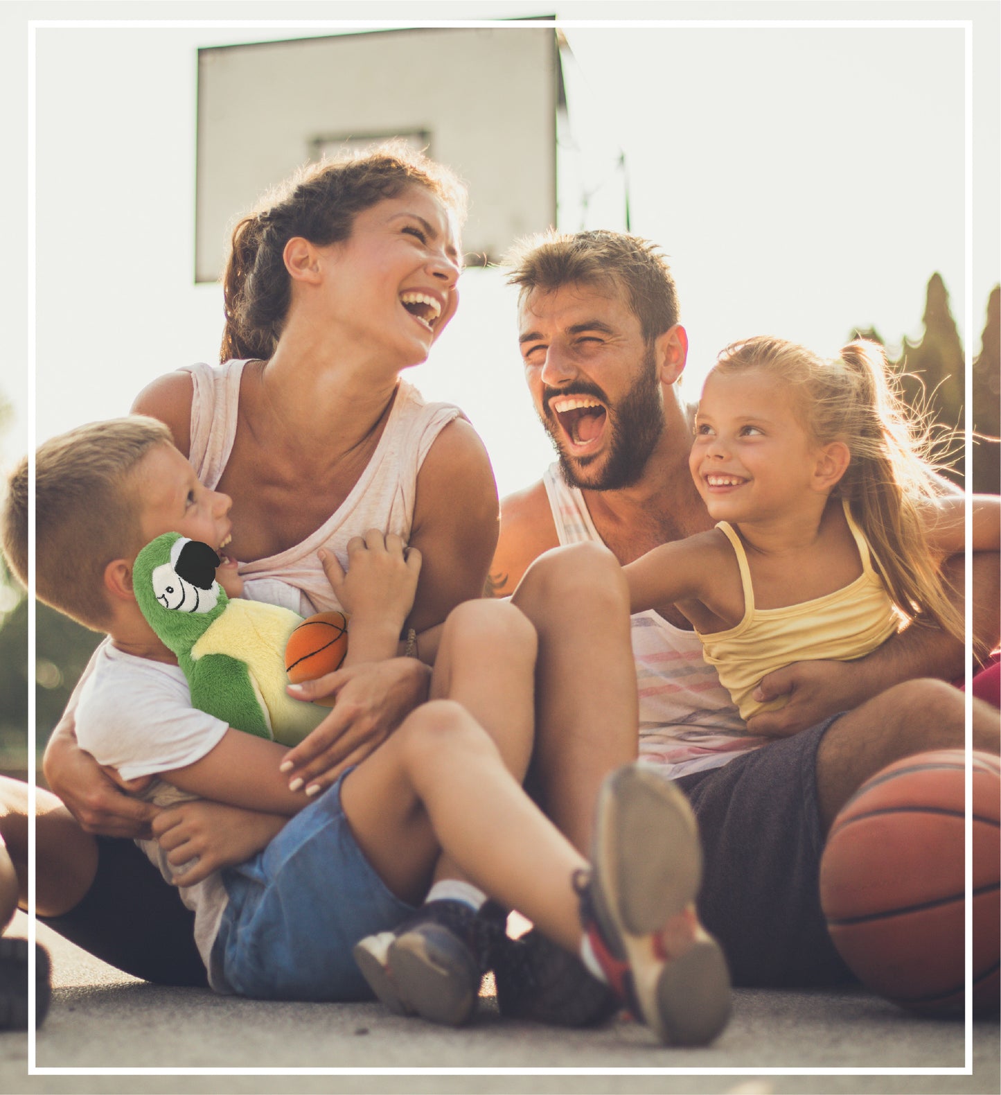 SUPER-SOFT PLUSH - GREEN PARROT 9" WITH BASKETBALL PLUSH