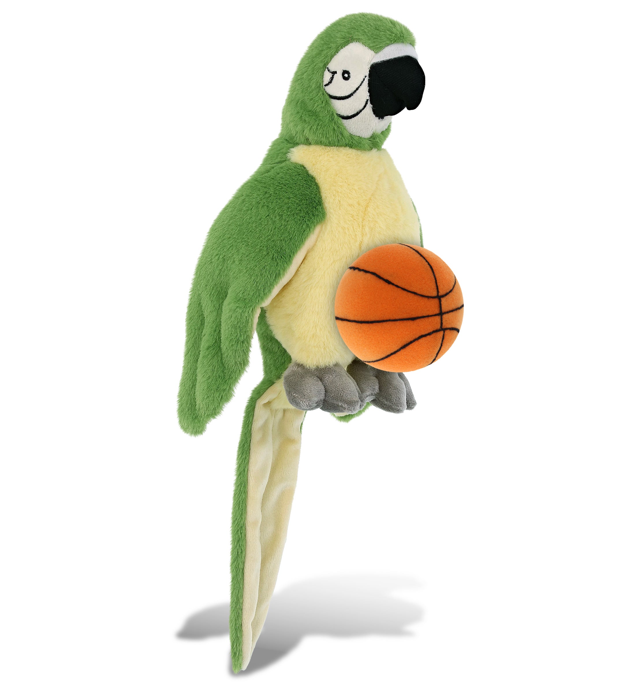 SUPER-SOFT PLUSH - GREEN PARROT 9" WITH BASKETBALL PLUSH