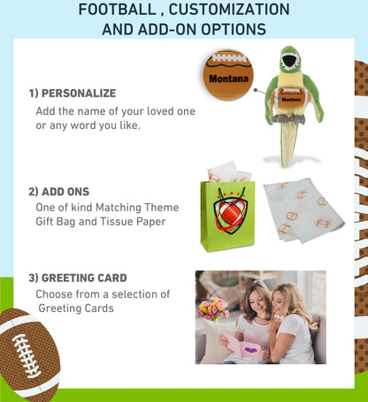 SUPER-SOFT PLUSH - GREEN PARROT 9" WITH FOOTBALL PLUSH