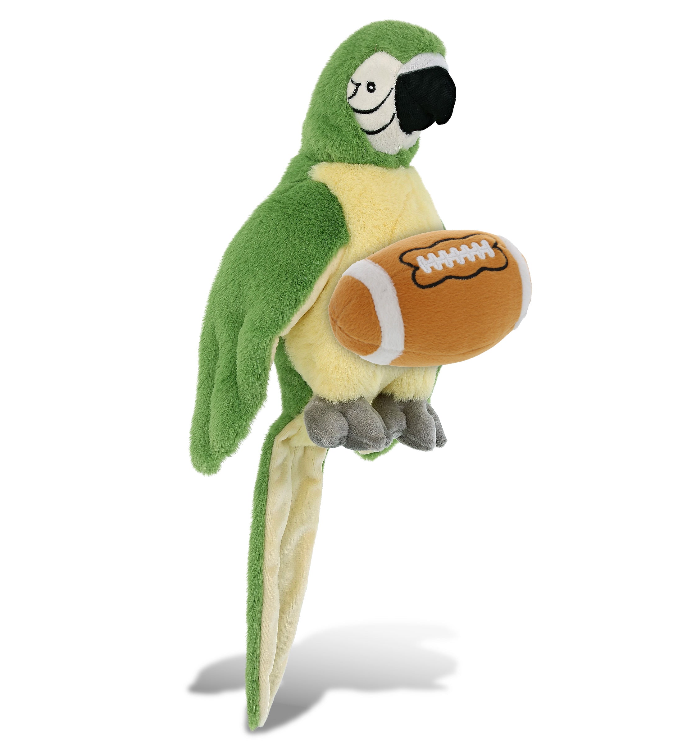 SUPER-SOFT PLUSH - GREEN PARROT 9" WITH FOOTBALL PLUSH