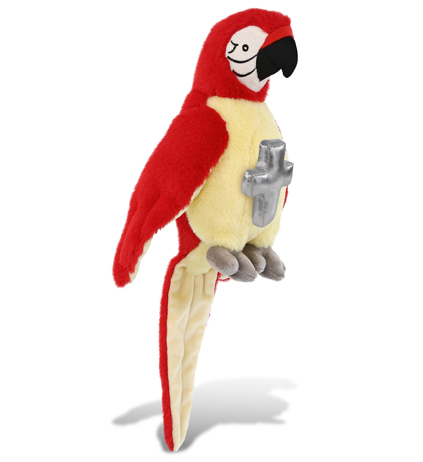 PLUSH CROSS - SUPER-SOFT PLUSH - RED PARROT 9"