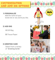 DolliBu Super Soft Cute Red Parrot with Yellow Easter Egg Plush - 9 Inches