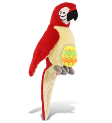DolliBu Super Soft Cute Red Parrot with Yellow Easter Egg Plush - 9 Inches