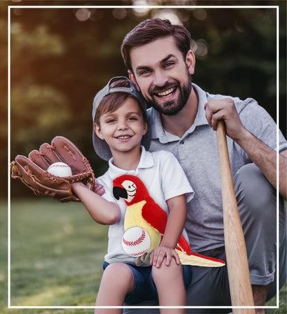 SUPER-SOFT PLUSH - RED PARROT 9" WITH BASEBALL PLUSH