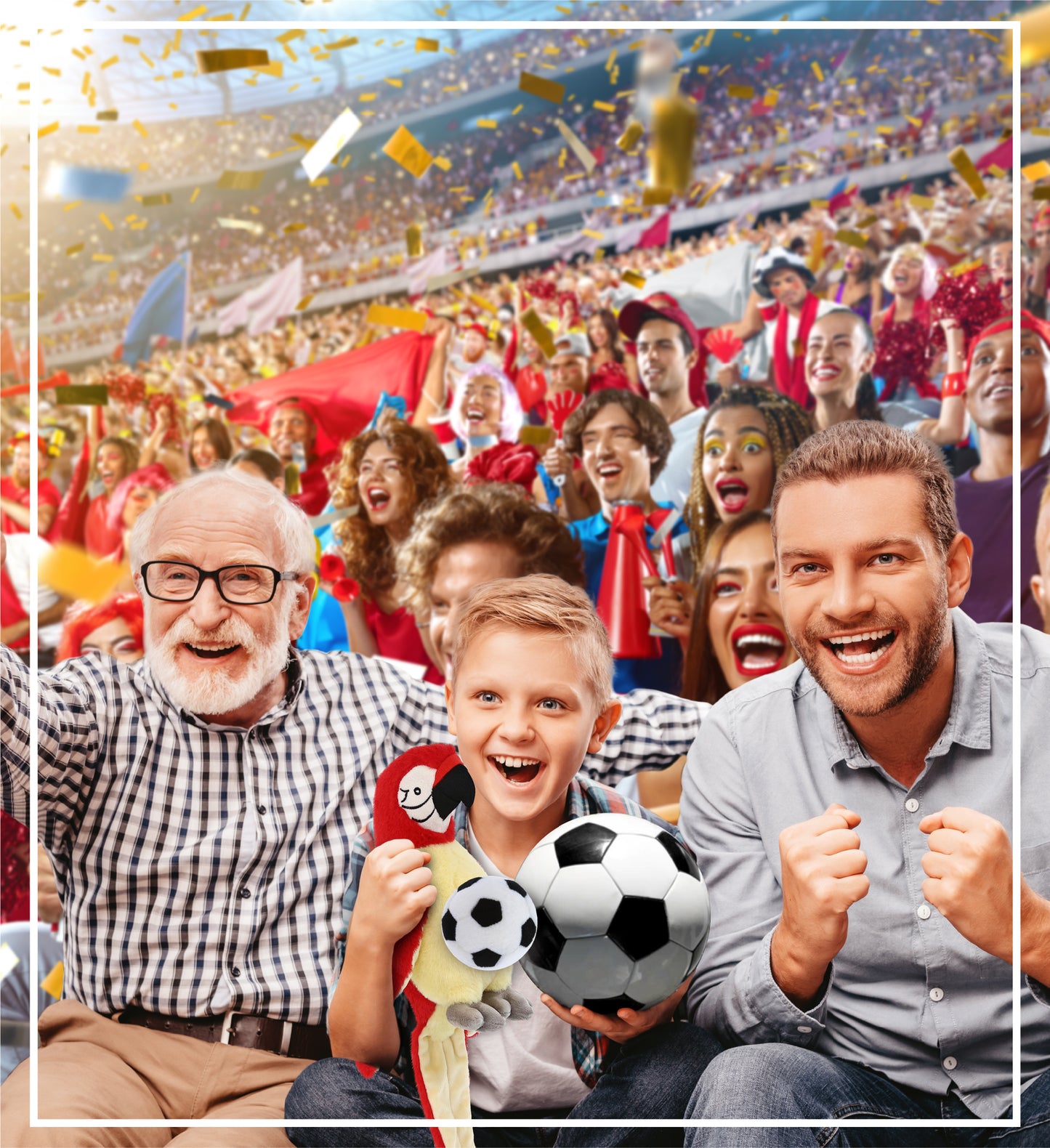 SUPER-SOFT PLUSH - RED PARROT 9" WITH SOCCER PLUSH