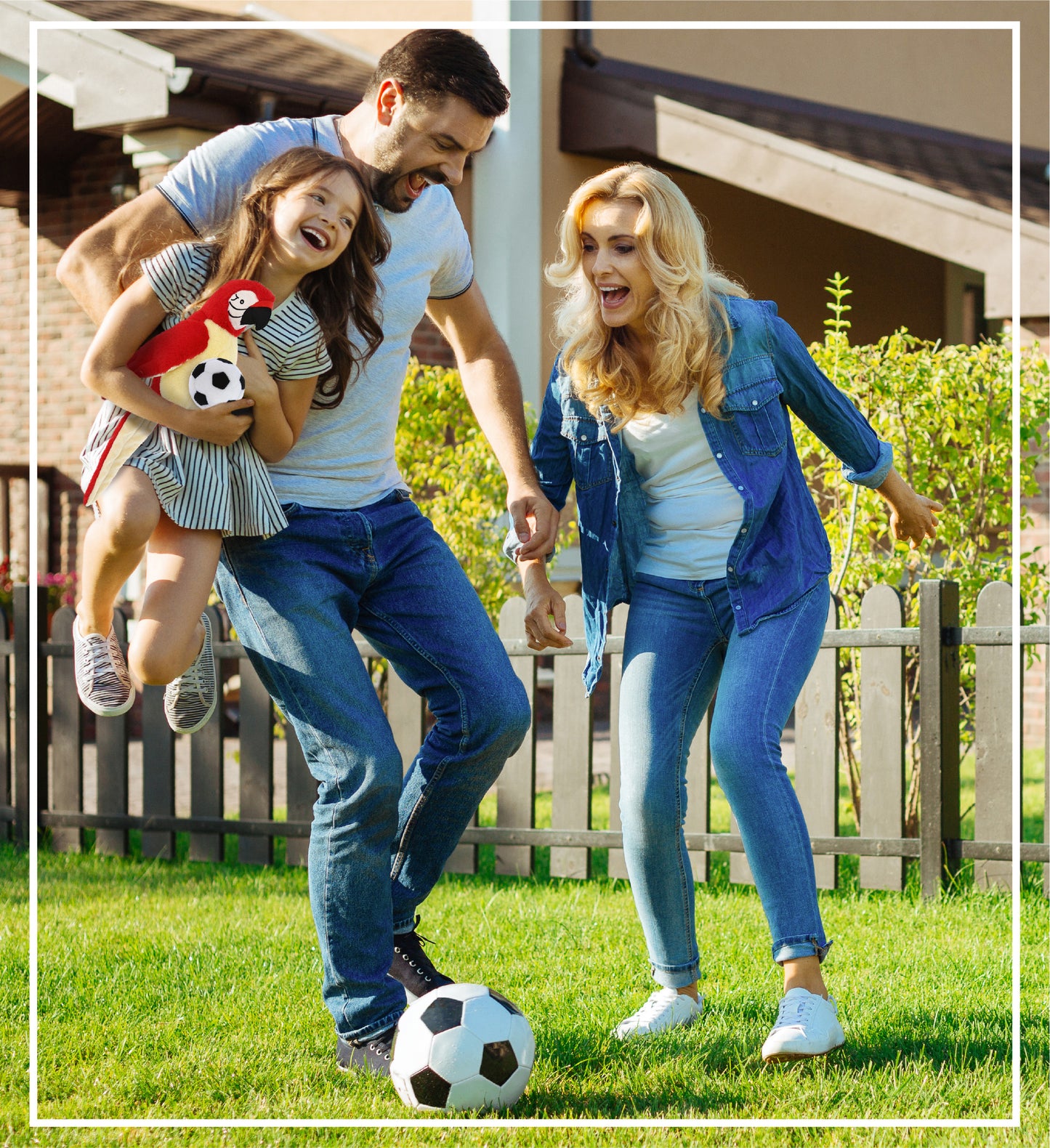 SUPER-SOFT PLUSH - RED PARROT 9" WITH SOCCER PLUSH