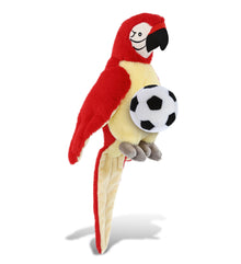 SUPER-SOFT PLUSH - RED PARROT 9" WITH SOCCER PLUSH