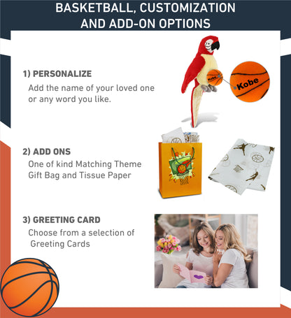 SUPER-SOFT PLUSH - RED PARROT 9" WITH BASKETBALL PLUSH