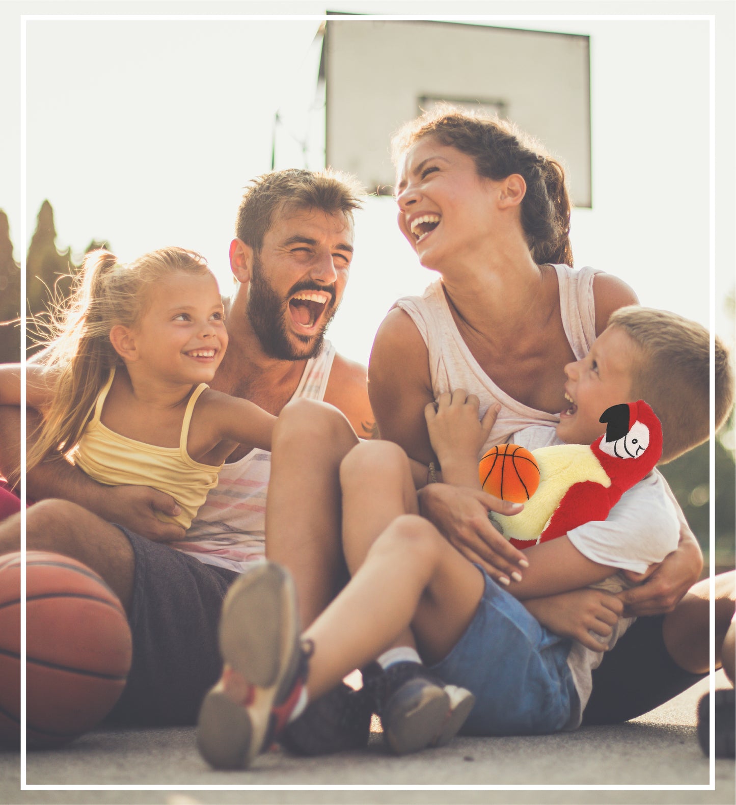 SUPER-SOFT PLUSH - RED PARROT 9" WITH BASKETBALL PLUSH