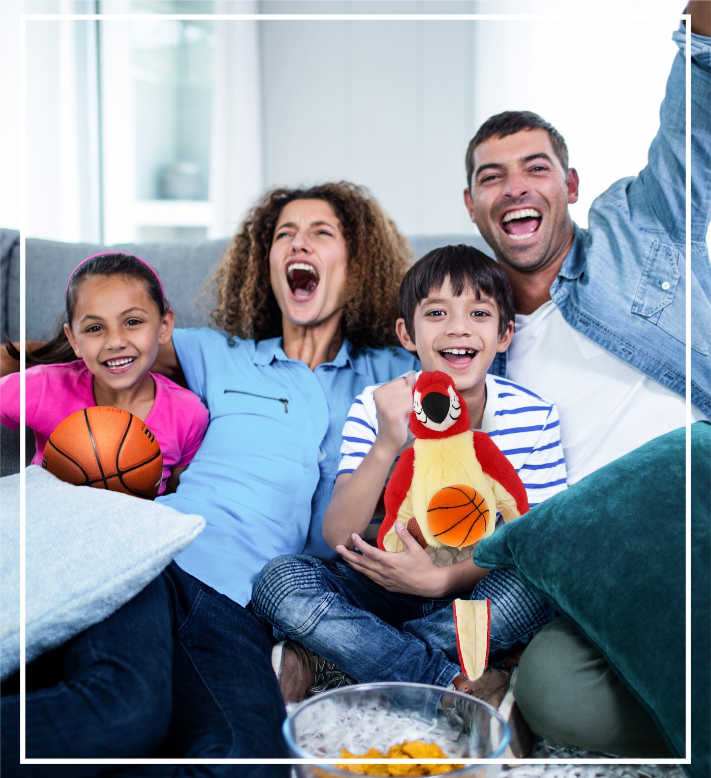 SUPER-SOFT PLUSH - RED PARROT 9" WITH BASKETBALL PLUSH