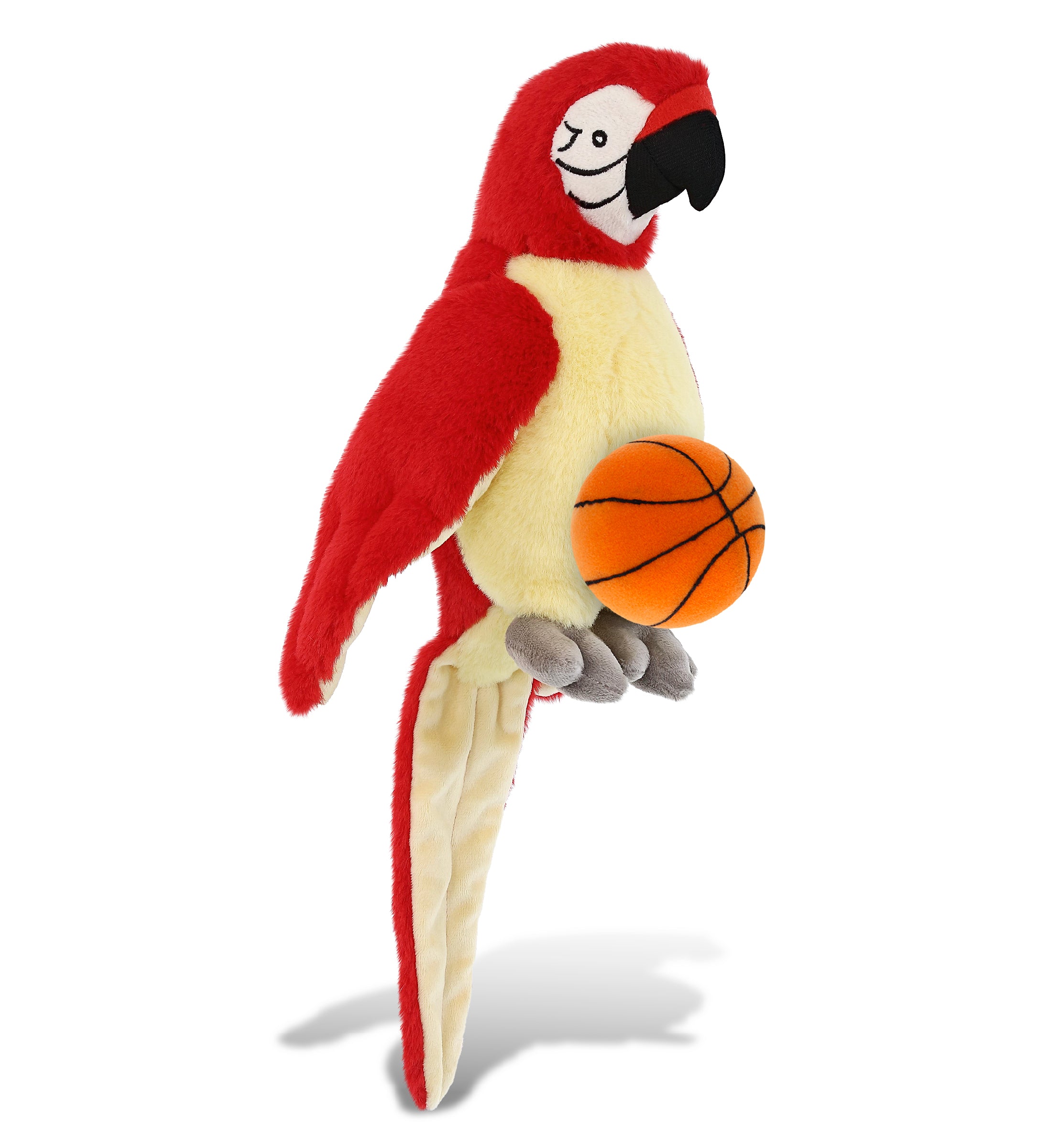 SUPER-SOFT PLUSH - RED PARROT 9" WITH BASKETBALL PLUSH